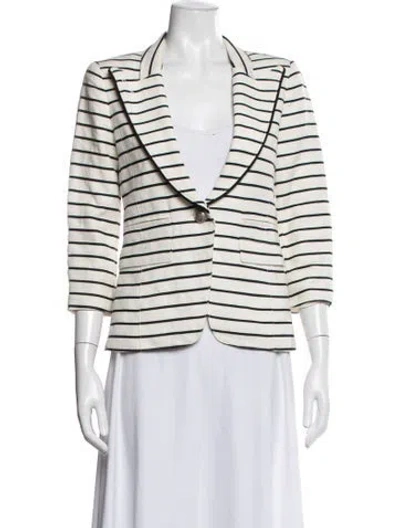 Pre-owned Smythe Striped Blazer In White