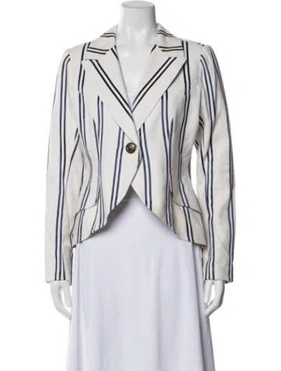 Pre-owned Smythe Striped Blazer In White