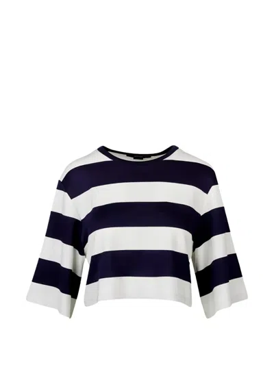 Smythe Striped Cropped T-shirt In Multi