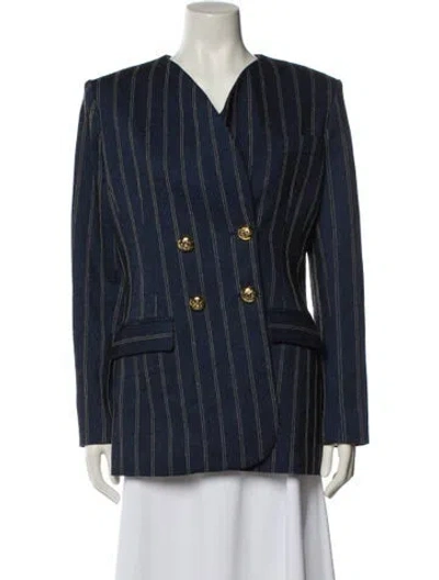 Pre-owned Smythe Striped Jacket In Blue