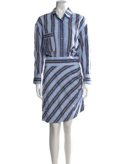 Pre-owned Smythe Striped Knee-length Dress In Blue