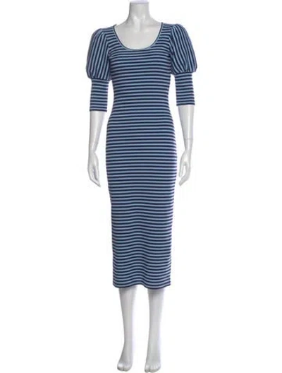 Pre-owned Smythe Striped Long Dress In Blue