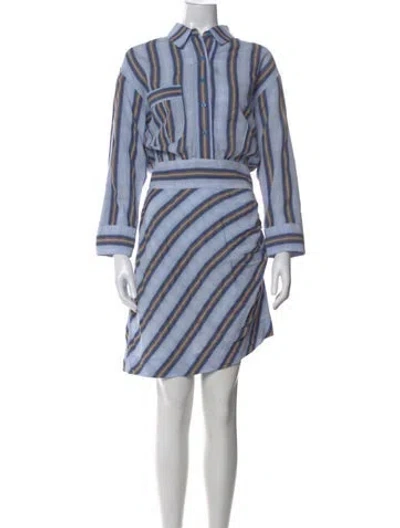Pre-owned Smythe Striped Long Dress In Blue