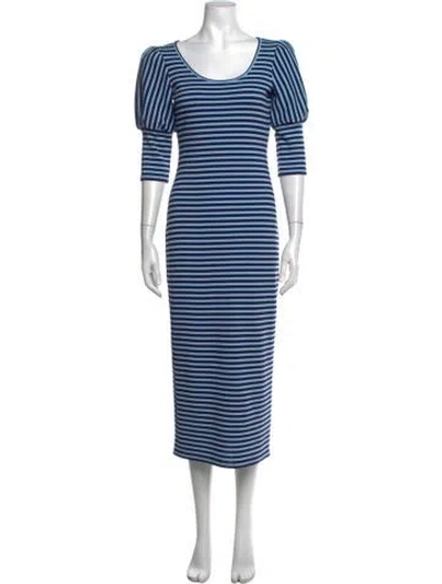 Pre-owned Smythe Striped Long Dress In Blue