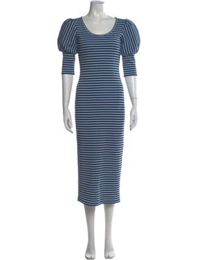 Pre-owned Smythe Striped Long Dress W/ Tags In Blue