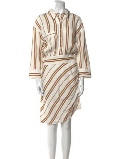 Pre-owned Smythe Striped Midi Length Dress In Neutral