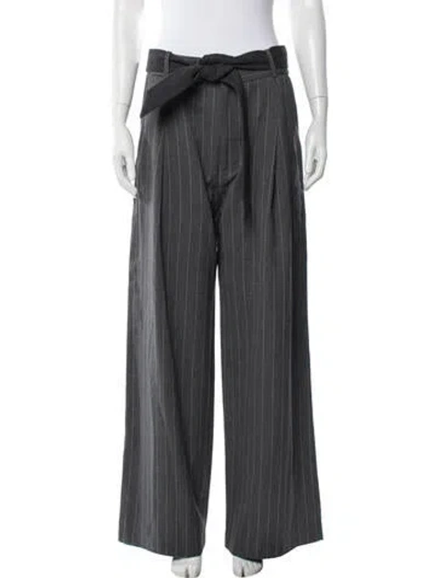 Pre-owned Smythe Striped Wide Leg Pants In Gray