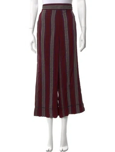 Pre-owned Smythe Striped Wide Leg Pants In Red
