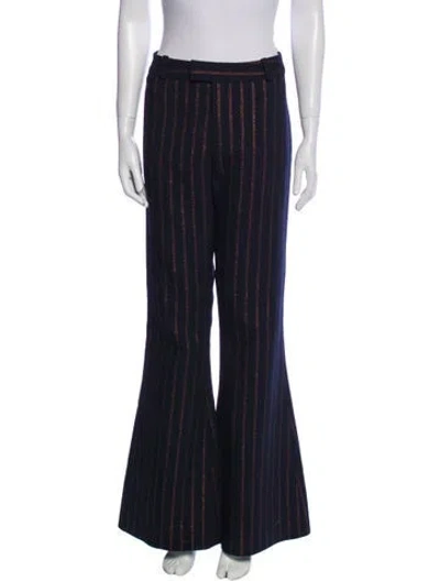 Pre-owned Smythe Striped Wide Leg Pants W/ Tags In Blue