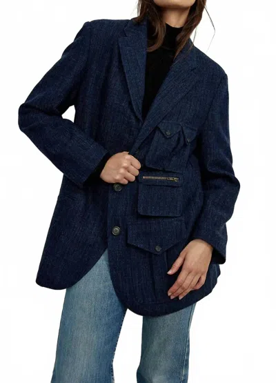 Smythe Surplus Oversized Blazer In Indigo In Blue