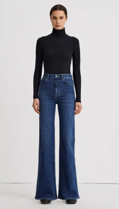 Smythe Swan Stretch High Rise Bootcut Jean In Vintage Mid Blue