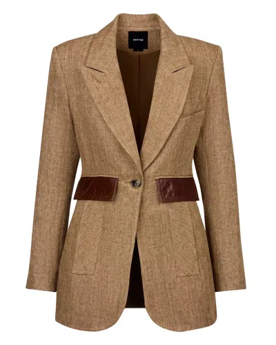 Smythe Tailored Boyfriend Blazer In Brown