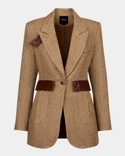 Smythe Tailored Boyfriend Blazer In Brown
