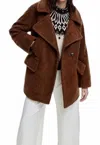 Smythe Teddy Car Coat In Chestnut In Pink