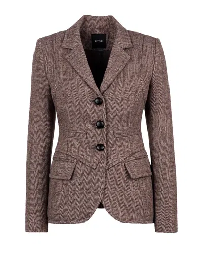 Smythe Three Button Blazer In Brown