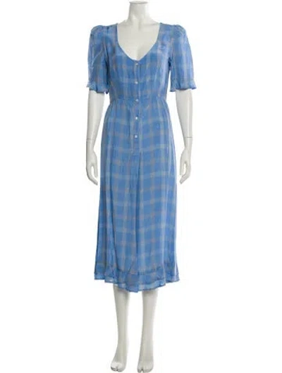 Pre-owned Smythe Tie-dye Print Long Dress In Blue