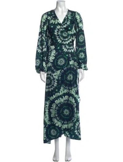 Pre-owned Smythe Tie-dye Print Long Dress In Multi
