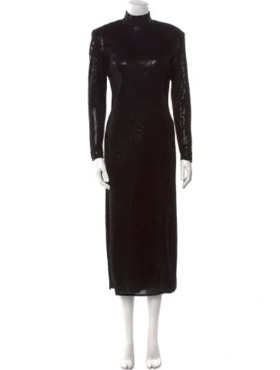 Pre-owned Smythe Turtleneck Long Dress In Black
