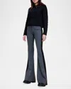 Smythe Tuxedo Stripe Bootcut Pants In Charcoal With Black