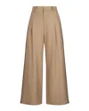 Smythe Tux Stripe Crop Pleated Trouser In Brown