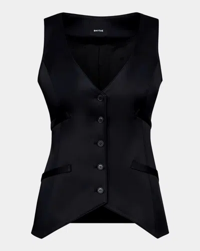 Smythe Tuxedo Waistcoat In Black Sati