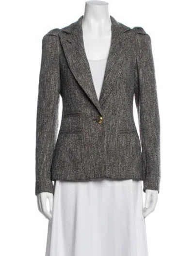 Pre-owned Smythe Tweed Pattern Blazer In Black