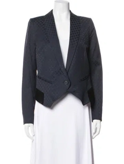 Pre-owned Smythe Tweed Pattern Blazer In Blue