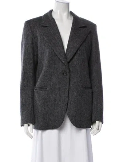 Pre-owned Smythe Tweed Pattern Blazer In Grey