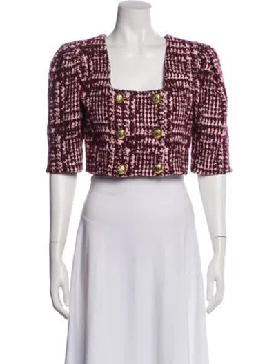 Pre-owned Smythe Tweed Pattern Bolero In Pink
