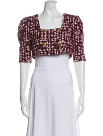 Pre-owned Smythe Tweed Pattern Bolero In Pink