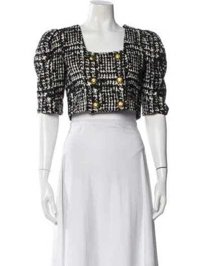 Pre-owned Smythe Tweed Pattern Bolero In Purple