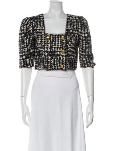 Pre-owned Smythe Tweed Pattern Bolero In White