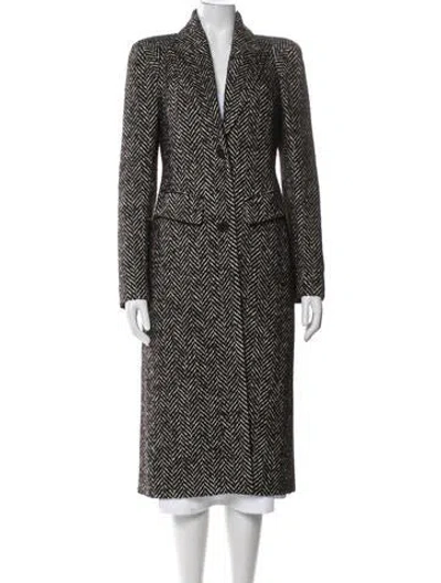 Pre-owned Smythe Tweed Pattern Coat In Black