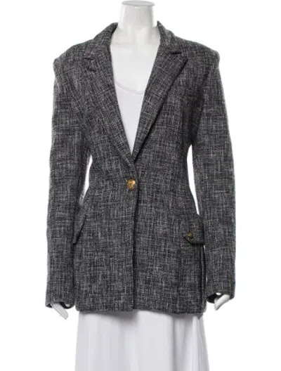 Pre-owned Smythe Tweed Pattern Coat In Black