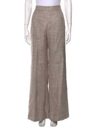 Pre-owned Smythe Tweed Pattern Wide Leg Pants In Neutral