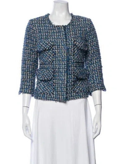 Pre-owned Smythe Tweed Tweed Pattern Blazer In Blue