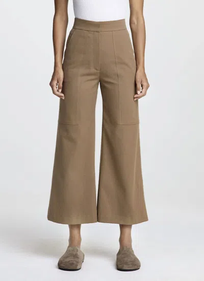 Smythe Utility Culotte Wide-leg Trouser Pants In Burlap In Brown
