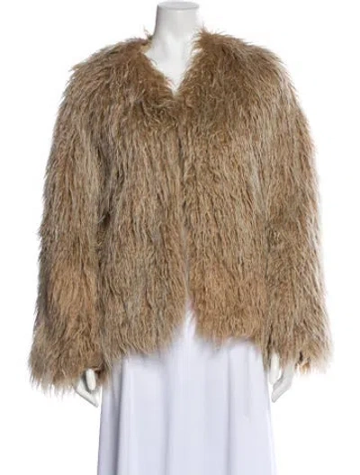 Pre-owned Smythe Vintage Faux Fur Faux Fur Jacket W/ Tags In Neutral