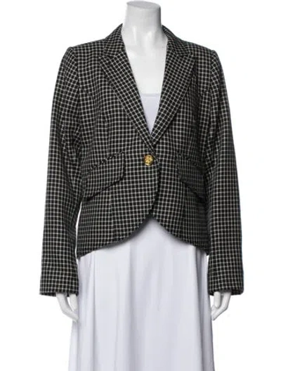 Pre-owned Smythe Virgin Wool Plaid Print Blazer In Black
