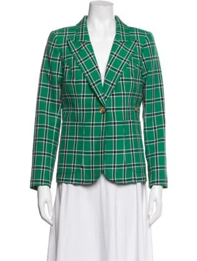 Pre-owned Smythe Virgin Wool Plaid Print Blazer In Green