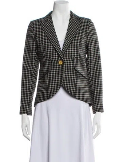 Pre-owned Smythe Virgin Wool Plaid Print Blazer In Multi