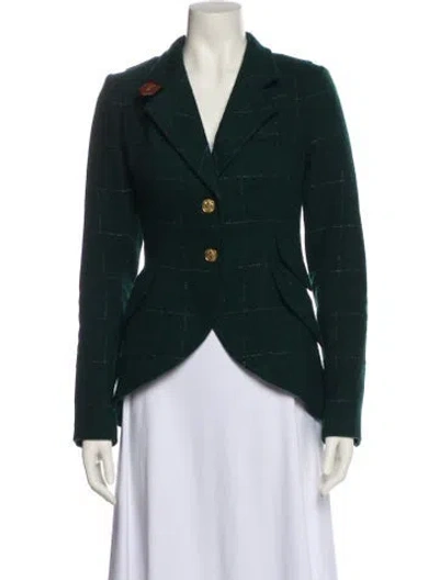Pre-owned Smythe Virgin Wool Printed Denim Jacket In Green