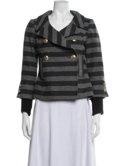 Pre-owned Smythe Virgin Wool Striped Blazer In Gray