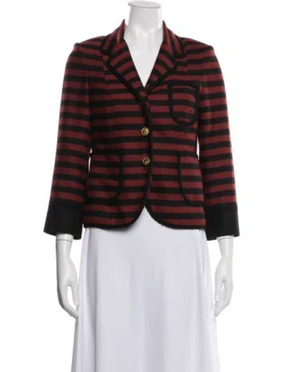Pre-owned Smythe Virgin Wool Striped Blazer In Red