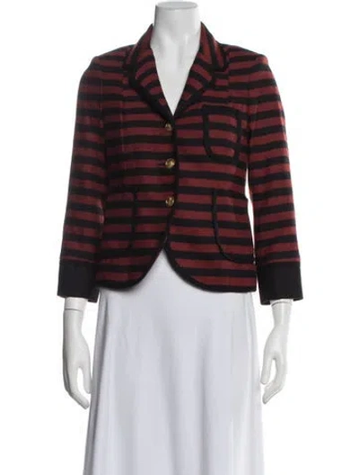 Pre-owned Smythe Virgin Wool Striped Blazer In Red