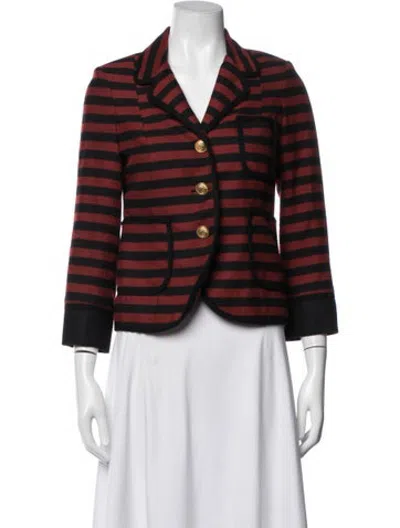 Pre-owned Smythe Virgin Wool Striped Blazer In Red