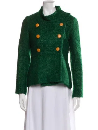 Pre-owned Smythe Virgin Wool Tweed Pattern Evening Jacket In Green