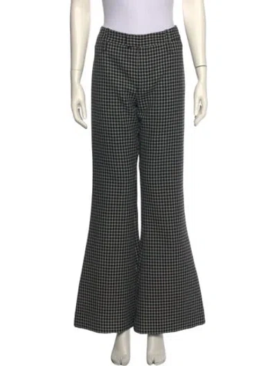 Pre-owned Smythe Virgin Wool Wide Leg Pants In Black