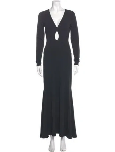 Pre-owned Smythe V-neck Long Dress In Gray