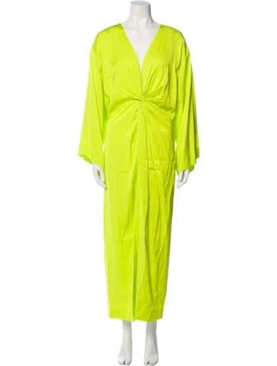 Pre-owned Smythe V-neck Long Dress In Green